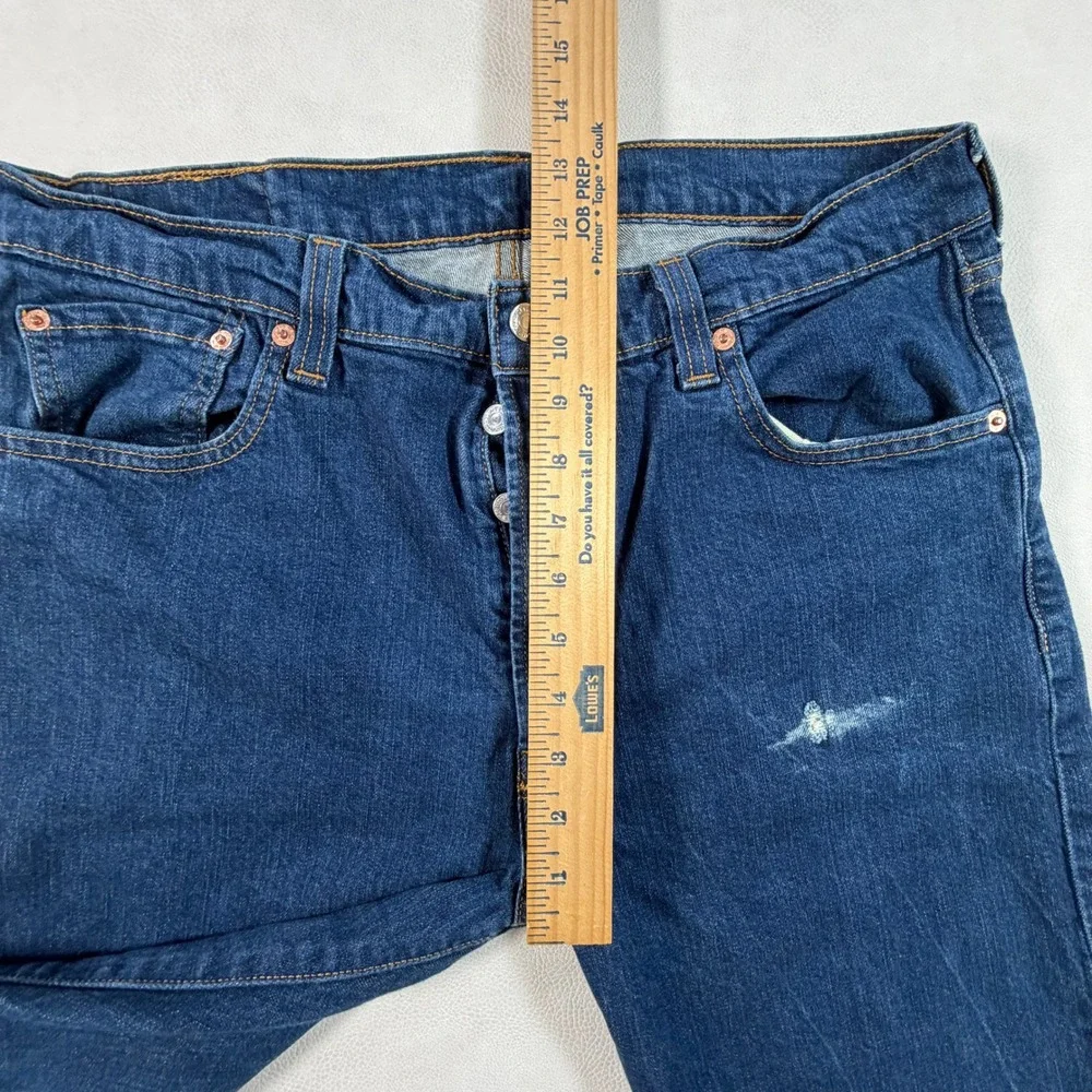 Levis‎ 501 Original Fit Mens 34x30 Dark Wash Blue Straight Leg Button Fly Jeans